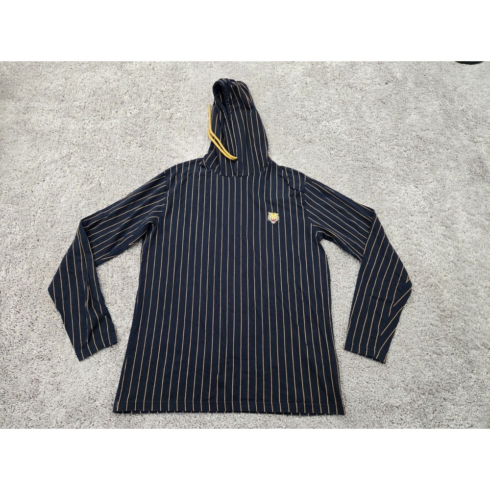Denim & Flower Pullover Hoodie‎ Mens Large Stiped Casual Lightweight Ricky Singh